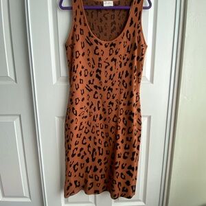 Leopard Print Sleeveless Maternity Dress